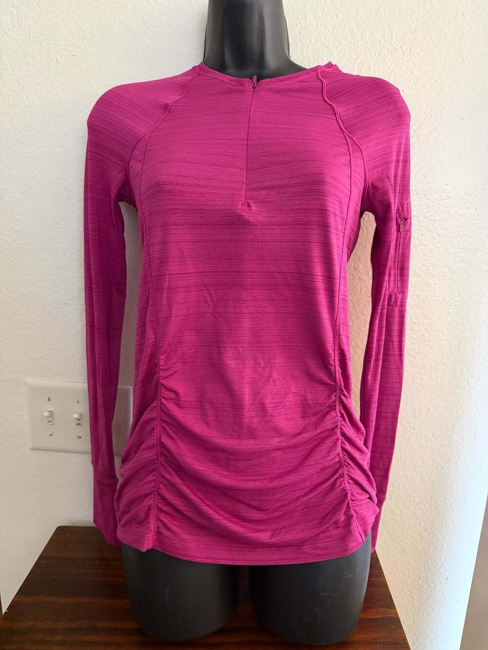 Athleta Pacifica 1/2 Zip Long Sleeve Top Pink